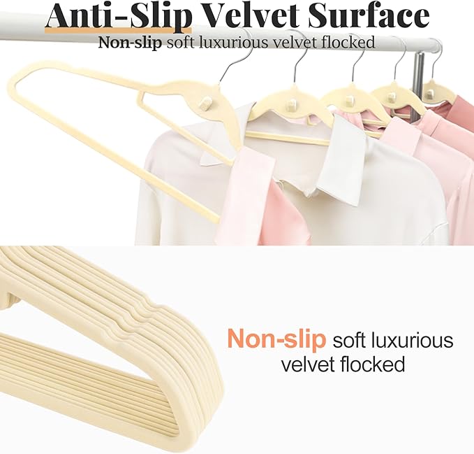 Velvet Felt Stackable Hangers 50 Pack, Non Slip, - Image 5