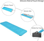 Silicone Heat Resistant Travel Mat Pouch for Hair Straighteners, Curling Irons, Wands, and Hot Styling Tools (Sky Blue) 1 Pack