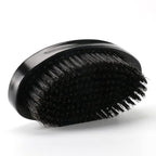 360 Curved Wave Brush For Men - Medium Hard Palm Wave Hair Brushes - Made with Beech Mix Nature Boar Bristle Brush For Black Hair (Black)