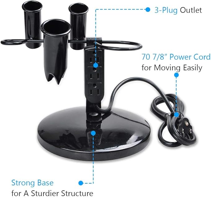 BYOOTIQUE 5-Hole & 6-Hole Tabletop Blow Dryer & Hair Iron Holder Salon Appliance Stand with 3 Outlets Hair Tool Organizer Hot Tools Organizer for Stylist Straightener Bathroom Supplies
