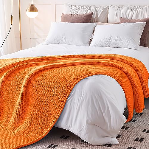 Knitted Weighted Blanket (33-orange / 60" x 80" | 15lbs)