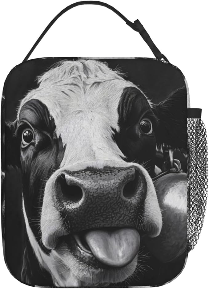 Cow Insulated Lunch Box for Women Men Cow Lunch Bag for Travel, or Fishing - Image 3