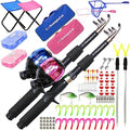 Kids Fishing Pole For Boys (2 Pack- Blue + Pink / 5ft)