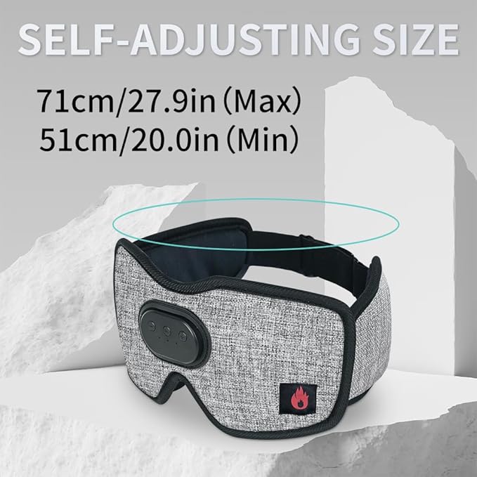 Heated Eye Mask with Bluetooth Headphones SYPVRY Wireless Sleep Eye Mask - Image 6