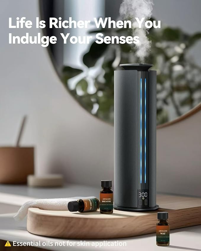 1800 Sq Ft Cordless Waterless Diffuser, 100ml Hotel Collection Diffuser Scent Air Machine for Home Cold Air Essential Oil Diffuser for Large Room Office Quiet (Black)