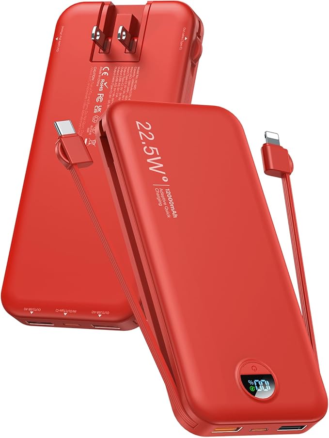 Portable Charger Power Bank, 12000mAh 22.5W USB C Charger Fast Charging by CITICR