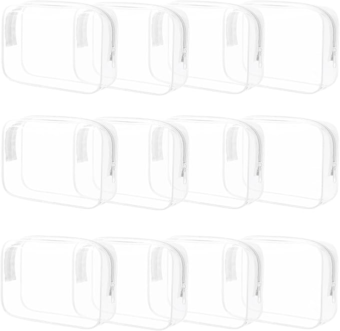 12 Pieces Clear Makeup Bags Bulk, PVC Waterproof Cosmetic Bag by Eilyliafe