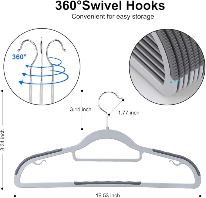 50-Pack Heavy-Duty Plastic Hangers - Image 2