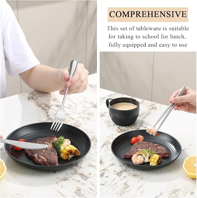 Camping Essentials Set, HOMQUEN Camping Plates and Bowls Set, Coffee Mug - Image 5