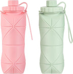 YCT Collapsible Silicone Travel Water Bottle 20oz, Reuseable Leakproof BPA Free by YCT