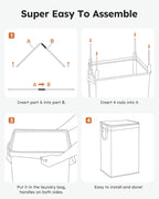 SOLEDI Laundry Hamper with Lid 90L Large & Tall Collapsible Laundry Basket - Image 6