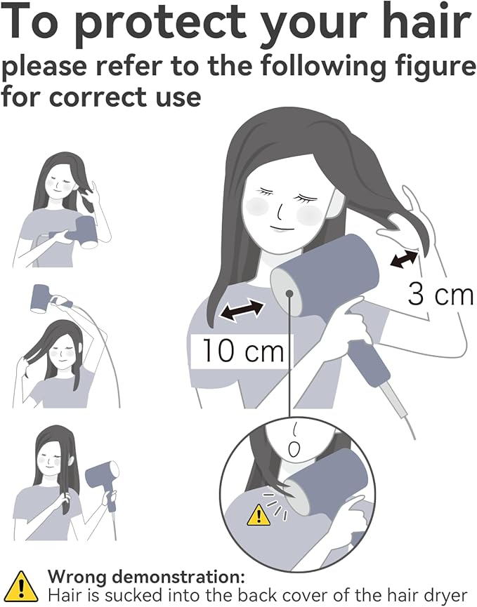 Hair Dryer with Diffuser, CONFU Hair Dryers for Women, Blow Dryers for Men, Hairdryer with Diffuser Attachment, Portable Lightweight Fast Drying Negative Ion Hairdryer for Home