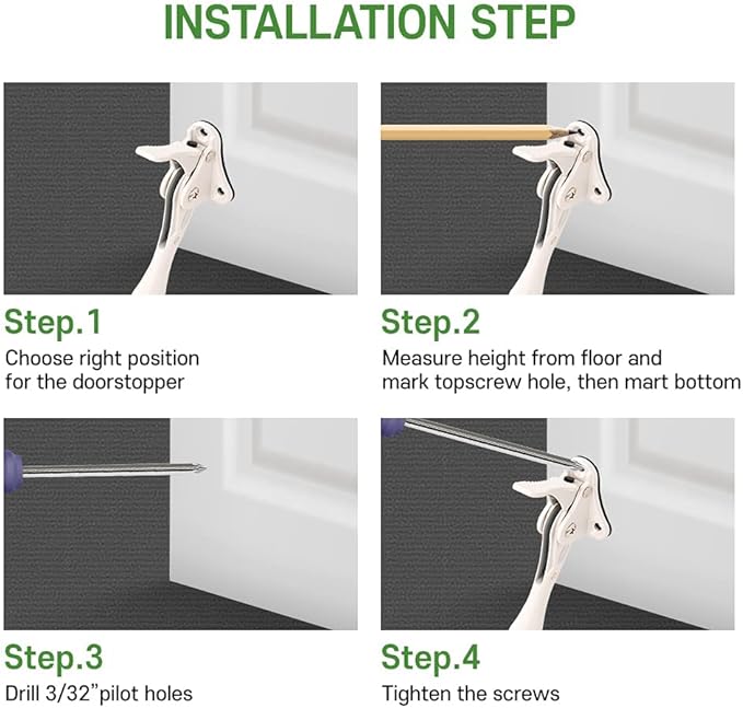 One Touch Kickdown Door Stopper, Door Holder, Heavy Duty Door Stops, Bottom of - Image 6