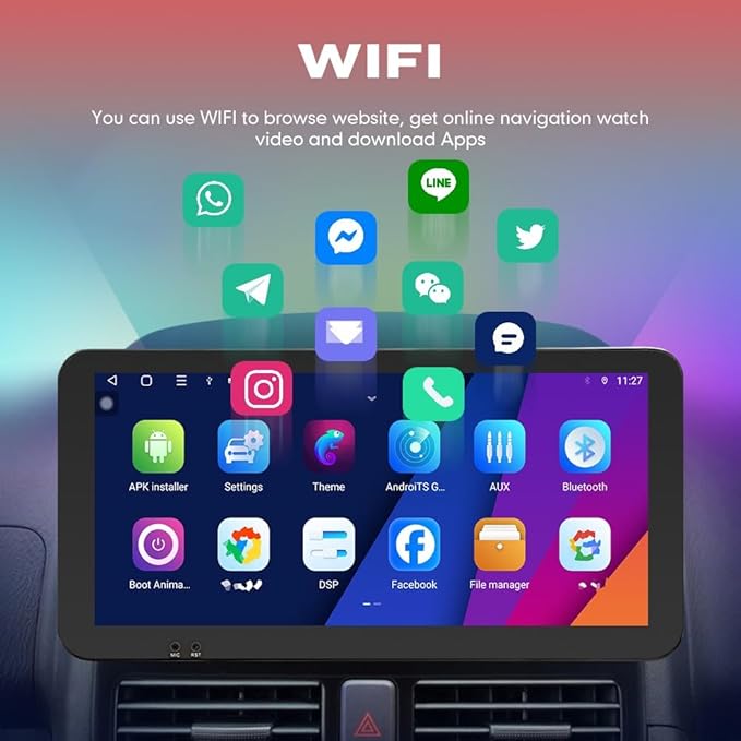 Kunfine CarPlay Android Auto Navigation Stereo GPS Radio Reverse Camera Display - Image 4