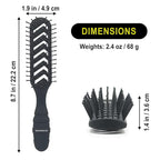 VESS Hair Styling Pro Skeleton Brush-Matte Black-7 Row Nylon Brush, SPR-1200, Made in Japan