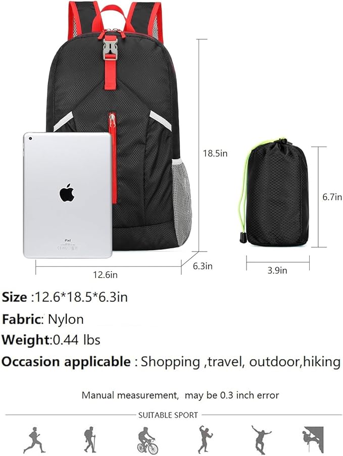 25L Hiking Backpack Foldable Sports Daypack Camping Collapsible Bag Water - Image 6