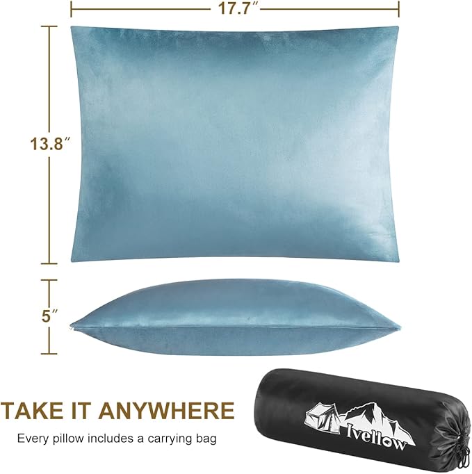 Ivellow Memory Foam Travel Pillow Compressible Camping Pillow - Image 5
