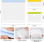 SPLF 10 Pack Stand-Up Reusable Snack Bags Dishwasher Safe, BPA Free Food - Image 3