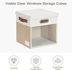 Fabric Storage Cubes with Clear Windows and Lids, Decorative Storage Boxes - Image 3