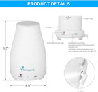 Diffuserlove 2 Pack 200ml Essential Oil Diffuser Ultrasonic Aromatherapy Diffuser Cool Mist Humidifiers with 7 Color LED Lights & Waterless Auto Shut-Off for Home Office Kitchen Bedroom