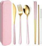 AARAINBOW 6 Pieces 18/8 Stainless Steel Flatware Set Portable Reusable Cutlery by AARAINBOW