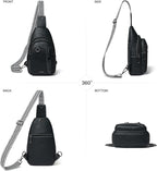7L Sling Bag for Women Men Leather Small Sling Backpack Daypack Anti Theft - Image 5
