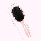 New Multifunctional Curly Hair Cushion Comb, 1Pc Oval New Air Cushion Comb WithHandle, Define Styling Brush,DetanglingHair Brush, Professional Hairstyle Comb, BouncingHair Brush (Black Pink)