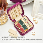 Travel Jewelry Case, Small Plush Velvet Jewelry Box - Image 5