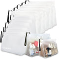 10 Pack TSA Approved Toiletry Bag, Quart Size PEVA Leakproof Makeup Cosmetic Bag by Gpurplebud