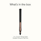 INFINITI PRO CONAIR Rose Gold Ceramic Flat Iron Hair Straightener, 1-Inch Flat Iron with Extra-Long Plates, including a Floating Plate, Advanced Heat Technology, Black