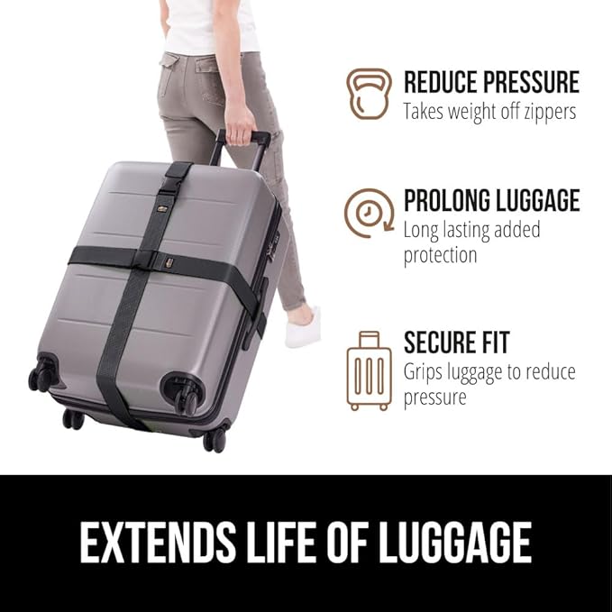 GORILLA GRIP Heavy Duty 8 Pack Adjustable Luggage Straps - Image 5