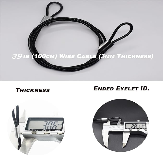 6 pcs 39 inch 3mm Thickness Stainless Steel Wire Cable - Image 2