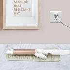 Silicone Heat Resistant Mat, Protects Surfaces from Heat Damage, Provides Slip Resistance, and Offers Multipurpose Storage for Hot Hair Styling Tools (1 Pack, Beige)