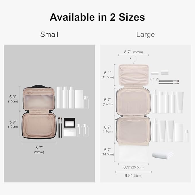 LEVEL8 Travel Toiletry Bag for Men Women, Water Repellent Shaving Bag for - Image 2