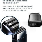 Blade & Stone PS501 Foil Shaver for Men – Dual Foil Cordless Shaver with Graphene-X Blades and 8000 RPM Digital Motor – All-Metal, Rechargeable Wet and Dry Razor – Dark Night