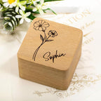 Custom Engraving Ring Gift Box Wooden Presentation Jewelry Box Case - Image 3