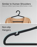 50 Pack Clothes Hangers, Non Slip Plastic Coat Hangers, Space Saving Hangers - Image 3