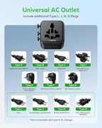 MOMAX Mini Universal Travel Adapter Worldwide, 2 AC, All European Travel Plug - Image 7