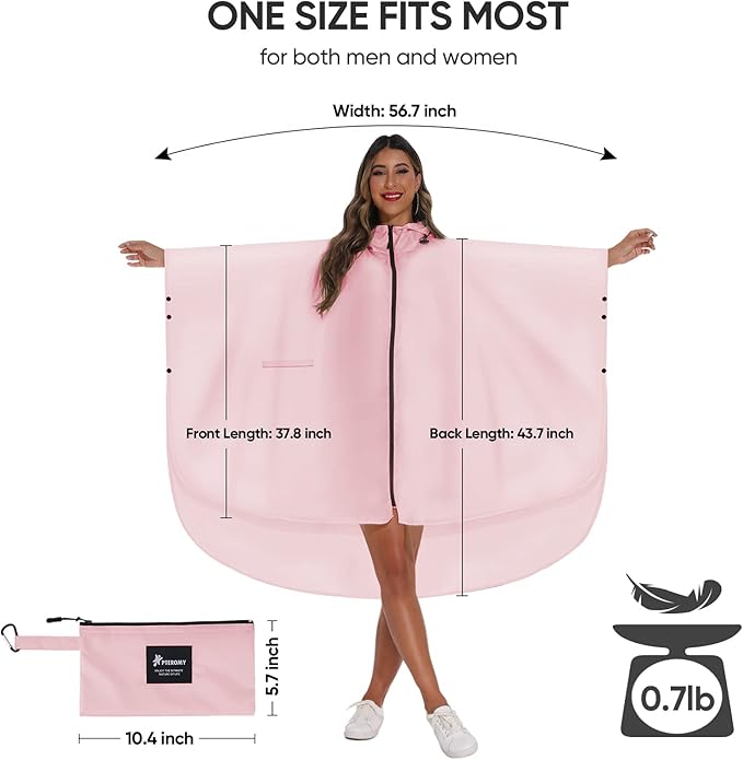 PTEROMY Hooded Rain Poncho for Adult - Image 2