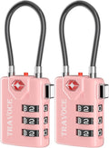 Search Alert TSA Approved Travel Combination Luggage Cable Locks by TRAVOCE