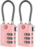 Search Alert TSA Approved Travel Combination Luggage Cable Locks by TRAVOCE