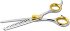 SHARF Gold Touch Barber 5.75 Inch, 20-Tooth Professional Thinning Shears 440c Japanese Stainless Steel Barber Scissors For Men and Women