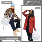 TuErCao White Lunch Bag Fits Bento Boxes, Snack and Foods, Cooler Bags - Image 4