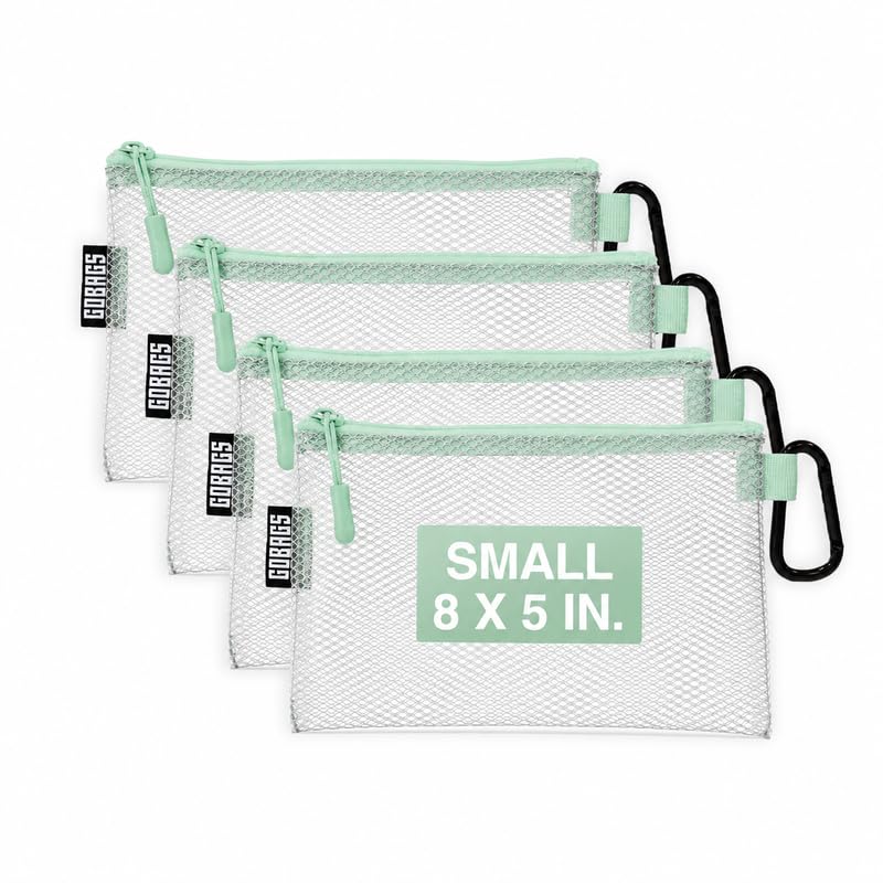 Air Production Small Clear Zipper Pouch (Mint Green / Small)