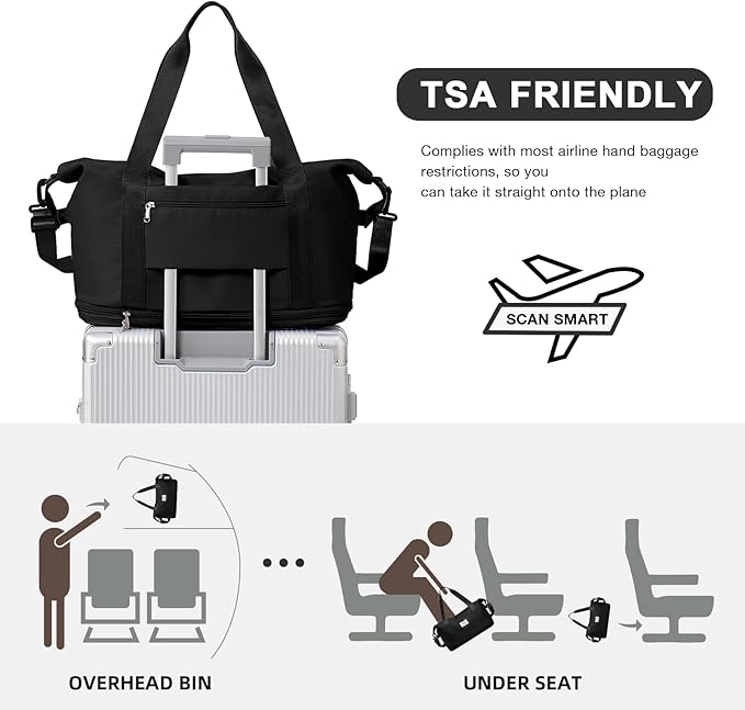 Travel Duffel Bag, Sports Tote Gym Bag, Shoulder Weekender Overnight Bag - Image 4