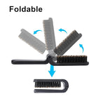 Mozeat Lens Folding Boar Bristles Brush, Collapsable Pocket Hair Brush with Natural Bristles, Anti-Static Range Hair Brush, Mini Beard Brush, Portable Hair Styling Tool for Women and Men