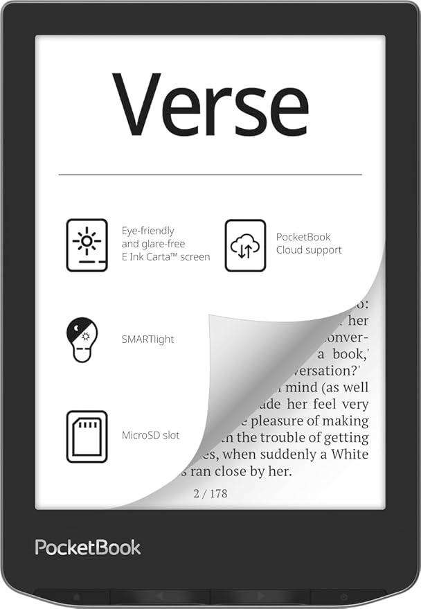 PocketBook Verse E-Readers | Eye-Friendly 6'' E-Ink Carta™ HD Touchscreen | by PocketBook
