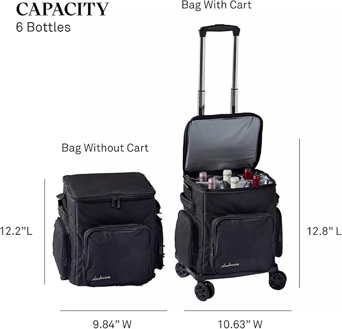 Wine Enthusiast 6 Bottle Insulated Wine Bag - Image 7