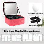 Travel Makeup Bag with LED Mirror and 10x magnifying glass with 3 Lighted - Image 4