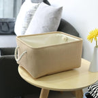 TheWarmHome Decorative Basket Rectangular Small Storage Basket Fabric Storage - Image 2